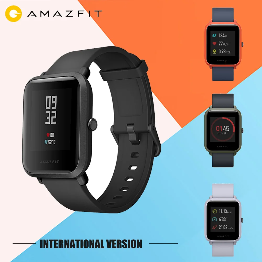 

AMAZFIT A1608 Smartwatch International Version Heart Rate Sleep Monitor GPS Bluetooth Waterproof Sport Watch Men Android