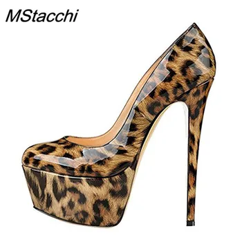 

MStacchi 2019 New Spring Brand Design High Quality Patent Leather Party women's Shoes Sexy Thin High Heels Platform Pumps Woman