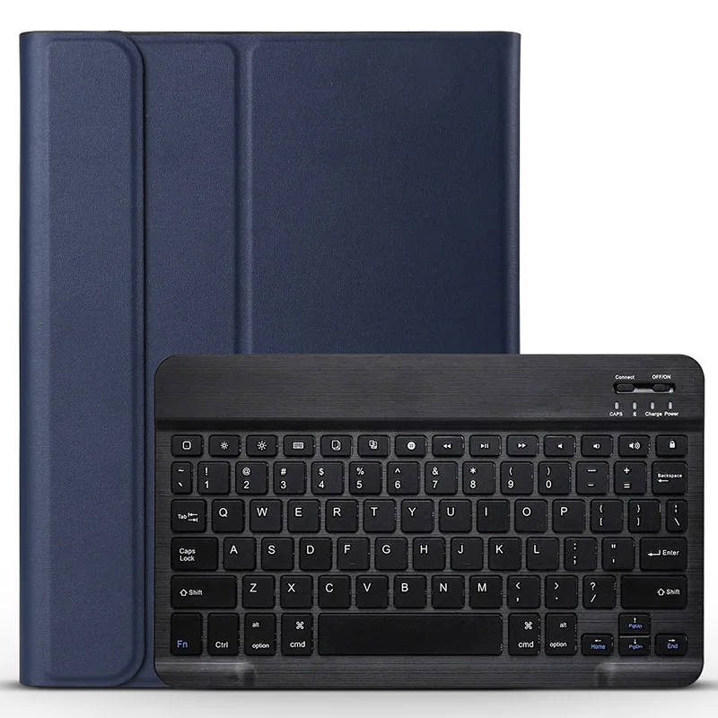 Чехол с клавиатурой для iPad Pro 12,9, съемная Bluetooth клавиатура с Wi-Fi, кожаный чехол для iPad Pro 12,9 '', ультратонкий+ стилус - Цвет: Тёмно-синий