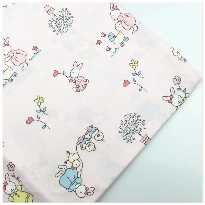 Syunss Light Pink Cartoon Printed Cotton Fabric Sewing Baby Toy Bedding Quilting Cloth Craft Tecido DIY Tissu Patchwork Telas | Дом и сад