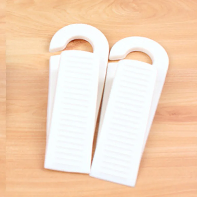 2pcs Door Wedge Shaped Rubber Doors Stopper Doorstops Floor Kids Safety Guard Finger Protect with Hook S7JN