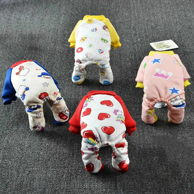 

New Pet Pajamas for Cats and Small Dogs Cozy Fleece Indoor Pet Clothes Puppy Dog Cat Hoodies Jumpsuit Rompers Cute Cat Apparel