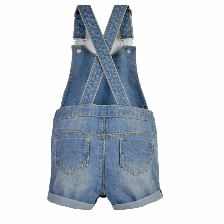 HSID1701007--2Infant Denim Jumpsuit Toddler Boy&Girl Suspender Jeans Shorts Kid Rompers Bodysuit Pocket Straps Patchwork Cuffed Baby Clothing
