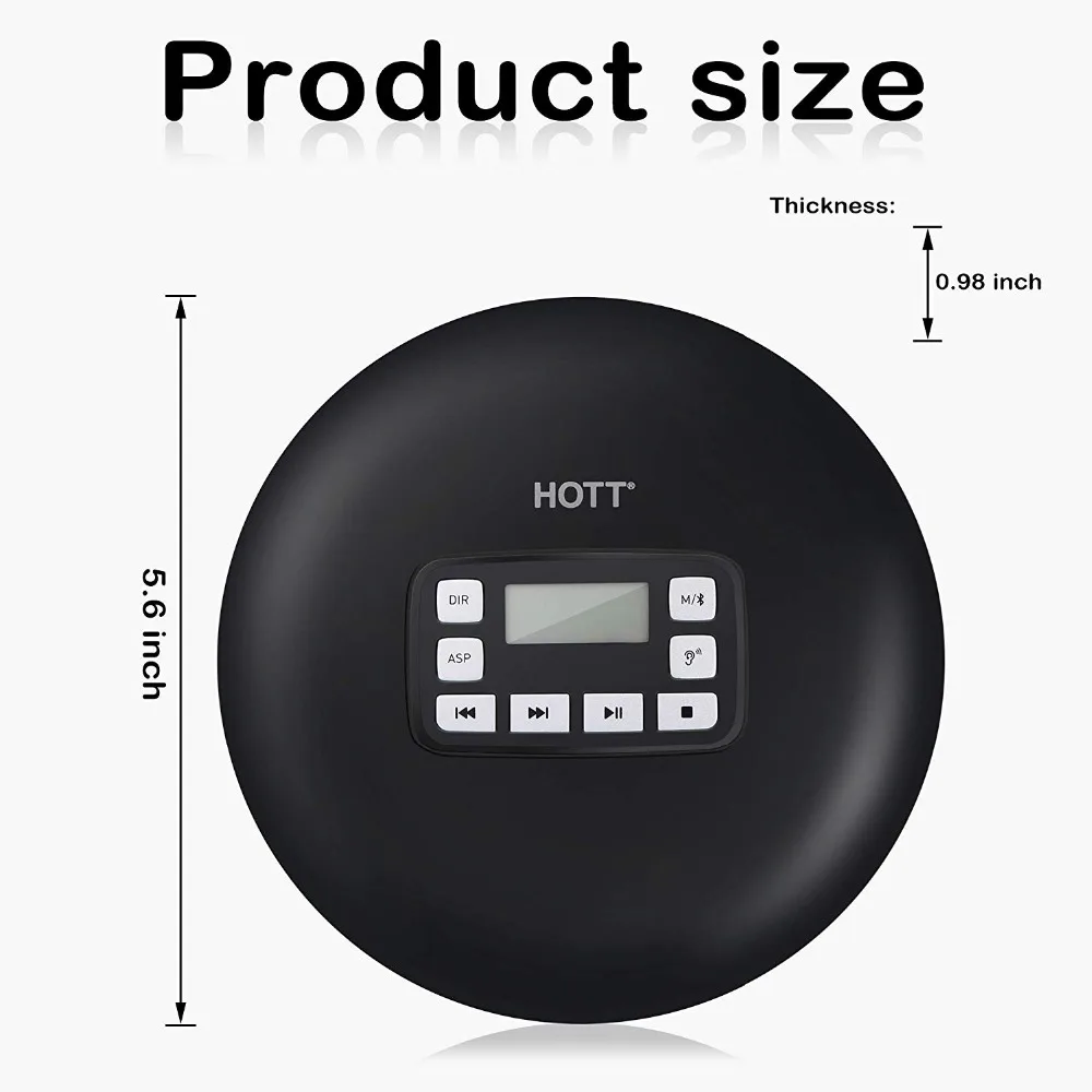 Портативный Bluetooth CD плеер с светодиодный дисплей/защита для наушников персональный CD музыкальный диск плеер для детей взрослых персональный CD