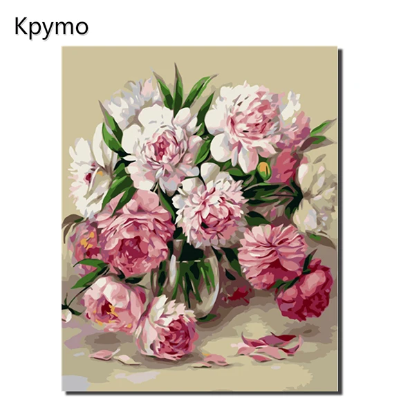 Kpymo DIY картинки для раскраски по номерам с цветами Розовая композиция цветок орхидеи картина Рисование по номерам в рамке - Цвет: VA-0339