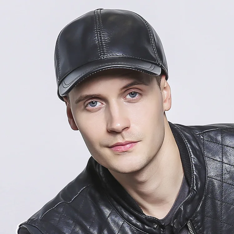 men's leather baseball caps