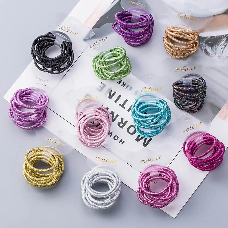 10PCSLot Girls Cute Scrunchies Elastic Hair Bands Ponytail Holder Hair Ropes Rubber Bands Hair Accessories Fashion Headwear (2)