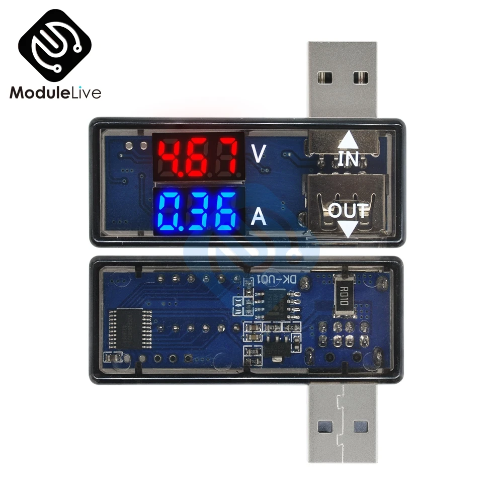 2-в-1 мини 5В USB ток Напряжение метр тестер Амперметр Вольтметр детектор цифровой Дисплей Мобильный телефон Power Bank Зарядное устройство Доктор