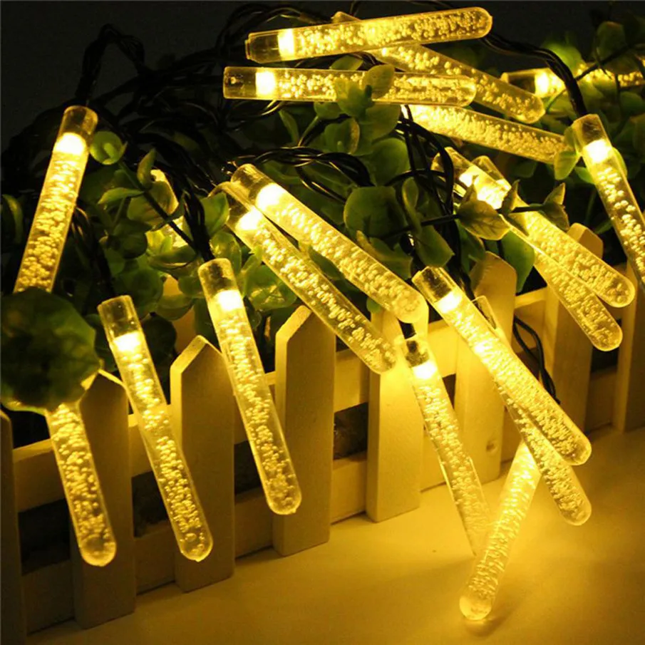 

3.2M 20 Led Christmas Tree Light Solar String Lights 4 Colors Xmas Tree Wedding Party Decor Waterproof Outdoor Tube LED Lights