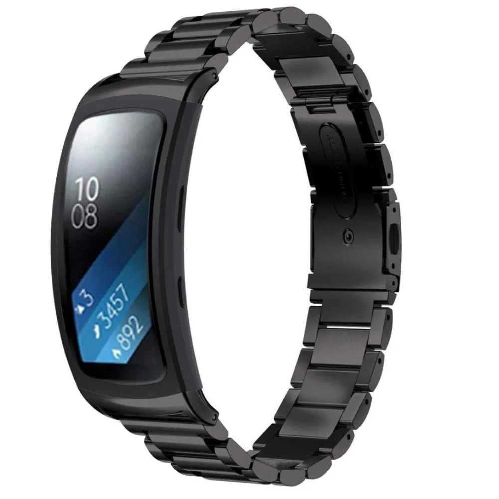 

Ktab Watch Band Compatible Samsung Gear Fit2 / Gear Fit2 Pro STAINLESS STEEL LINK BRACELET Strap Samsung SM-R360 & SM-R365