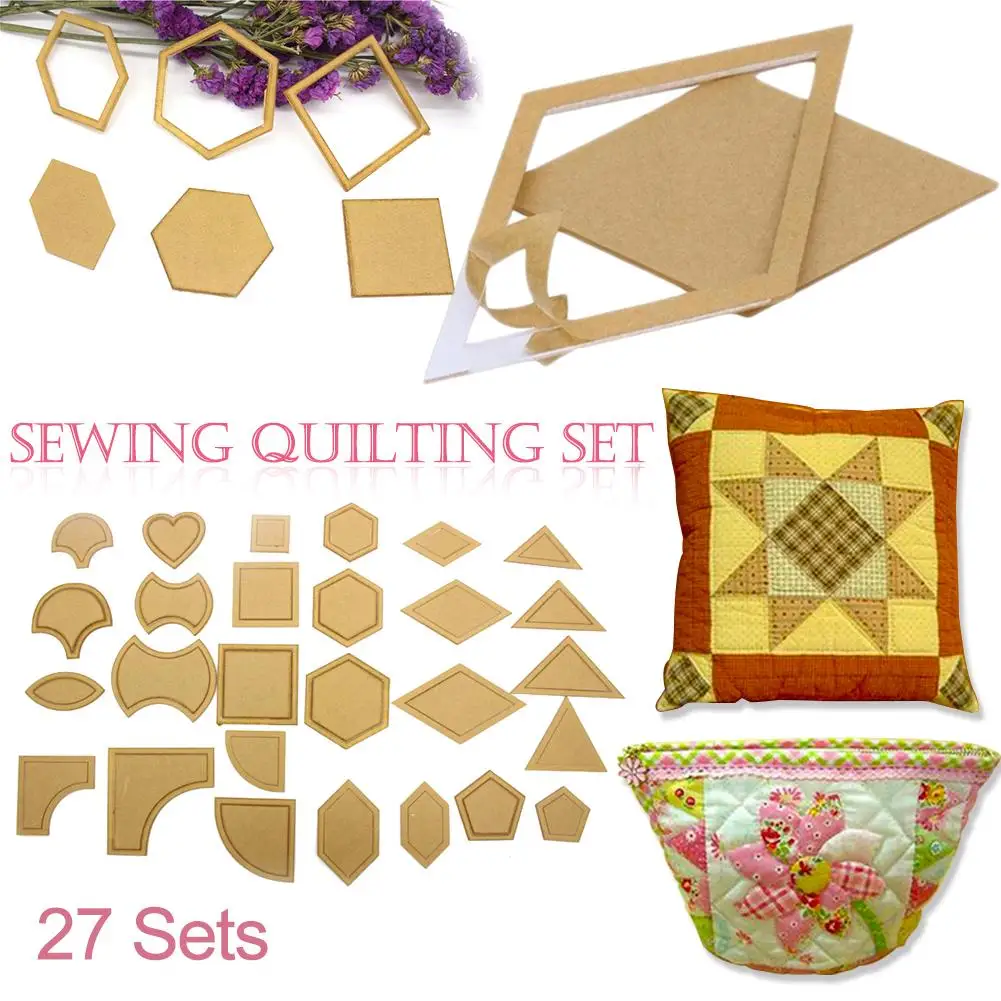 

27 Pcs/Set Mixed Quilt Templates Acrylic DIY Tools For Patchwork Quilter Embroidered Template Handmade DIY Sewing Tool