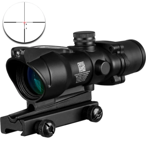 Trijicon ACOG 4X32 волокно источник красный с подсветкой прицел черный цвет тактический Охота прицел - Цвет: BR-CROSS