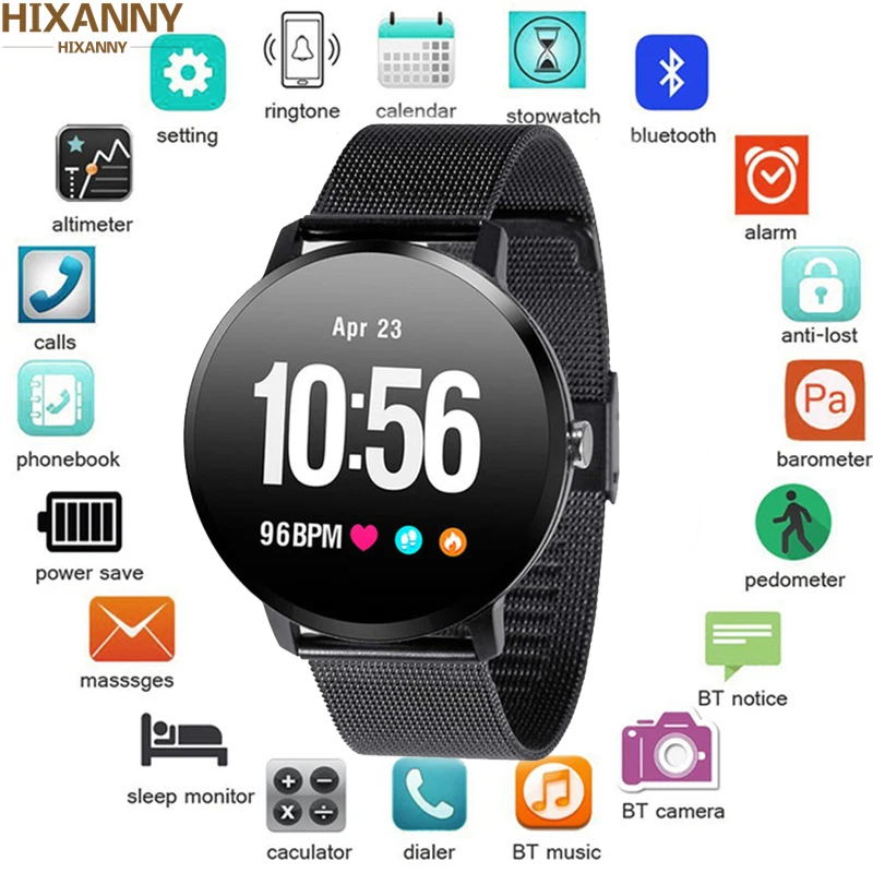 

Smart Watch Tempered glass Activity Fitness tracker sport smartwatch IP67 Waterproof Heart rate monitor Women bluetooth Reloj