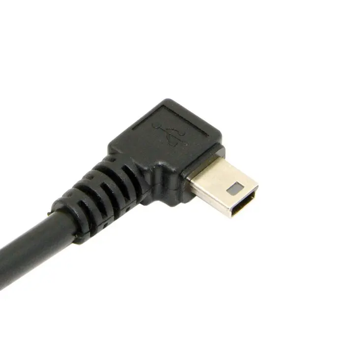 Мини-usb 5pin мужской прямоугольный 90 градусов к USB 2,0 Мужской кабель для зарядки данных 50 см 180 см 500 см USB мини-b угол 0,5 м 1,8 м 5 м