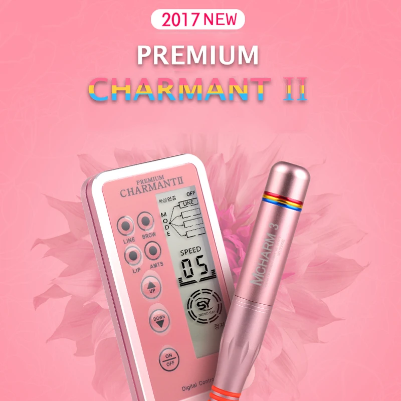 

Charmant 2 Professional Permanent Makeup Tattoo Machine kit for Eyebrow Tattoo Lip Eyeliner Microblading MTS Pen with Cartridges