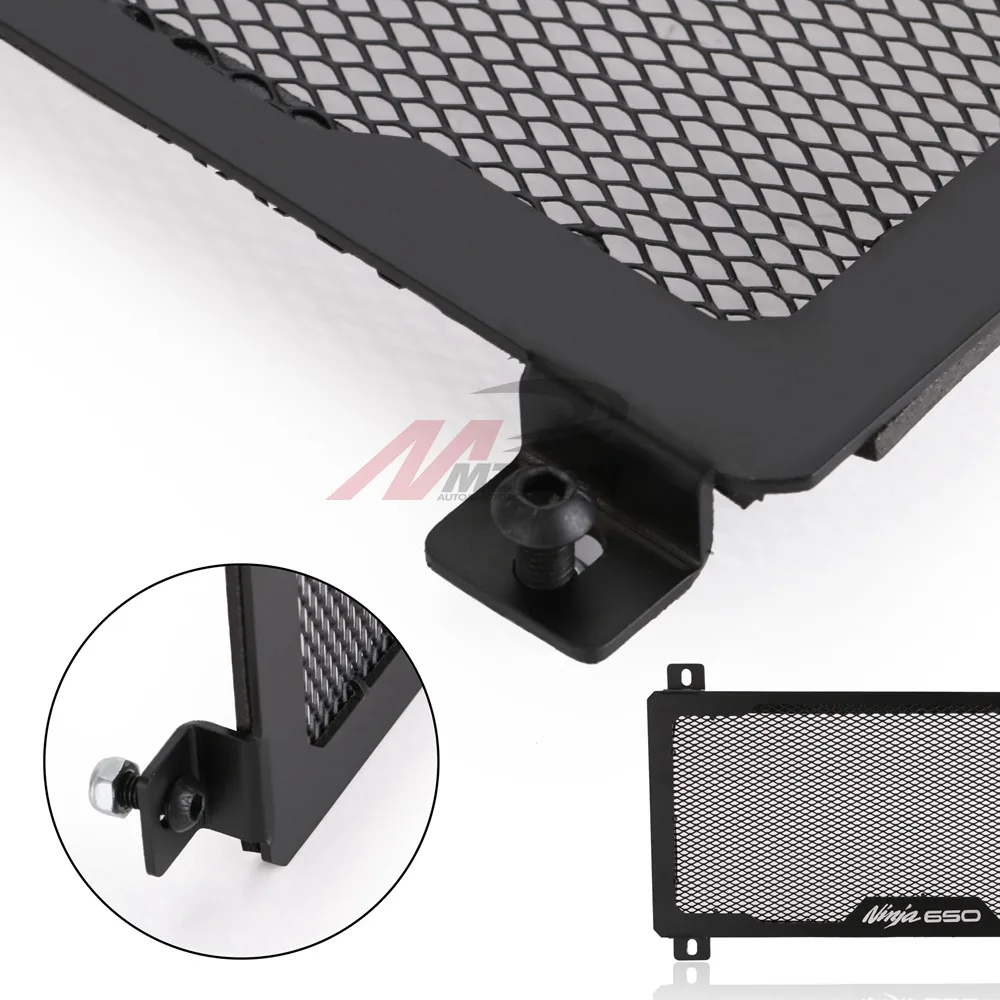 BLACK Motorcycle Radiator Guard Grille Oil Cooler Cover Street Bike Racing For KAWASAKI Z650 NINJA650 NINJA 650