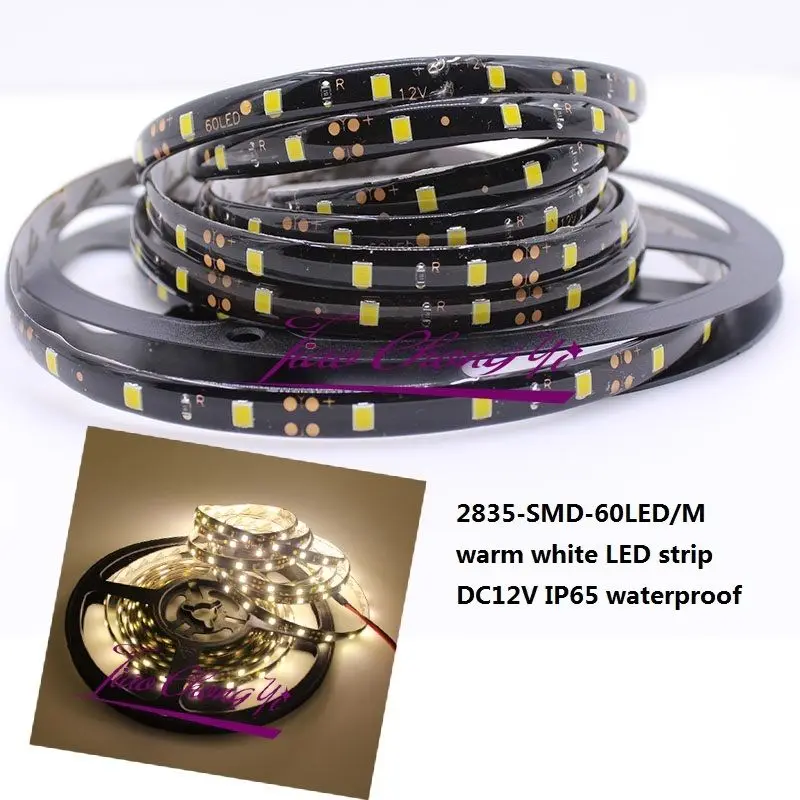 5M black PCB 3528 2835 SMD strip light waterproof 300//600 LED Ribbon Tape lamp
