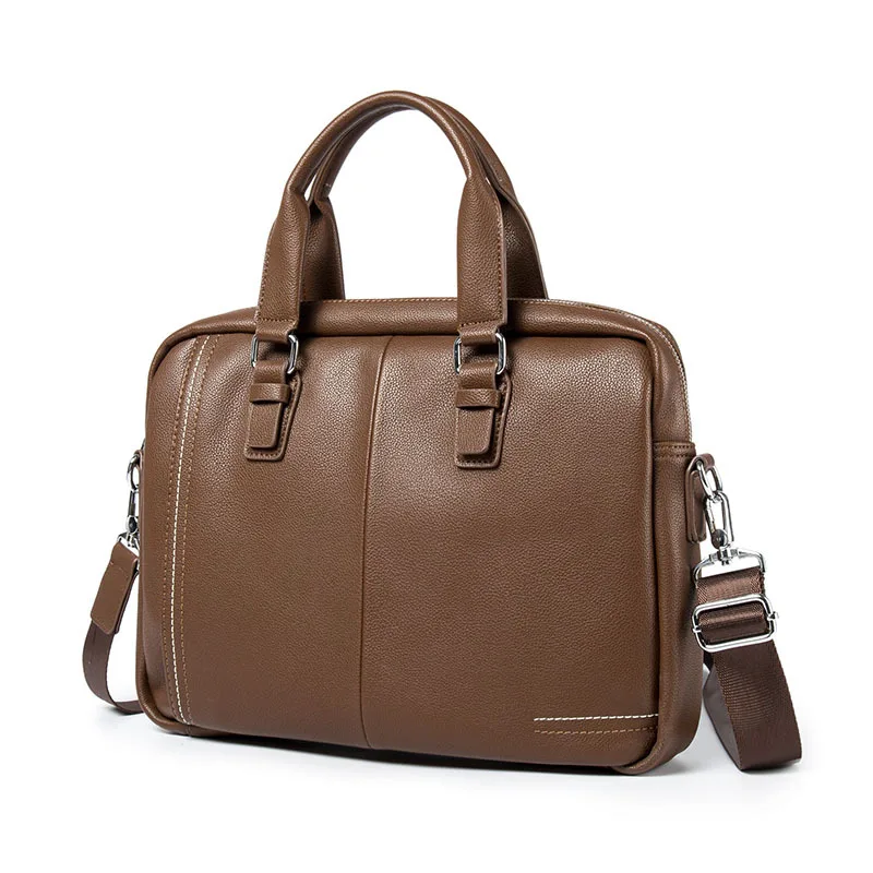 

2019 Fashion Men's handbags PU Leather Totes Laptop male crossbody bags Removable shoulder strap Travel shoulder bags Wholesale