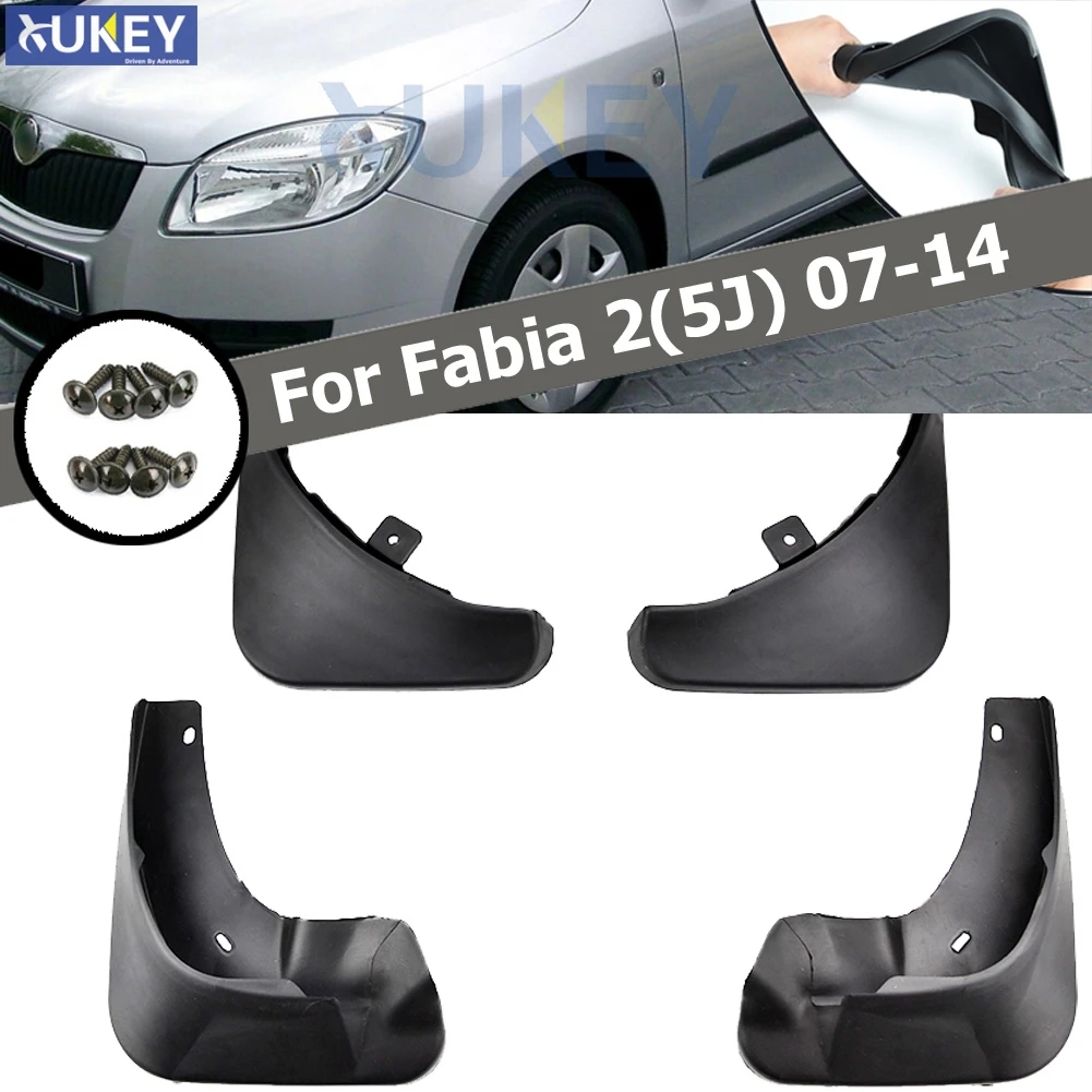 

Set Molded Car Mud Flaps For Skoda Fabia 2 5J Mk2 2007-2014 Mudflaps Splash Guards Mud Flap Mudguards Fender Front Rear Styling