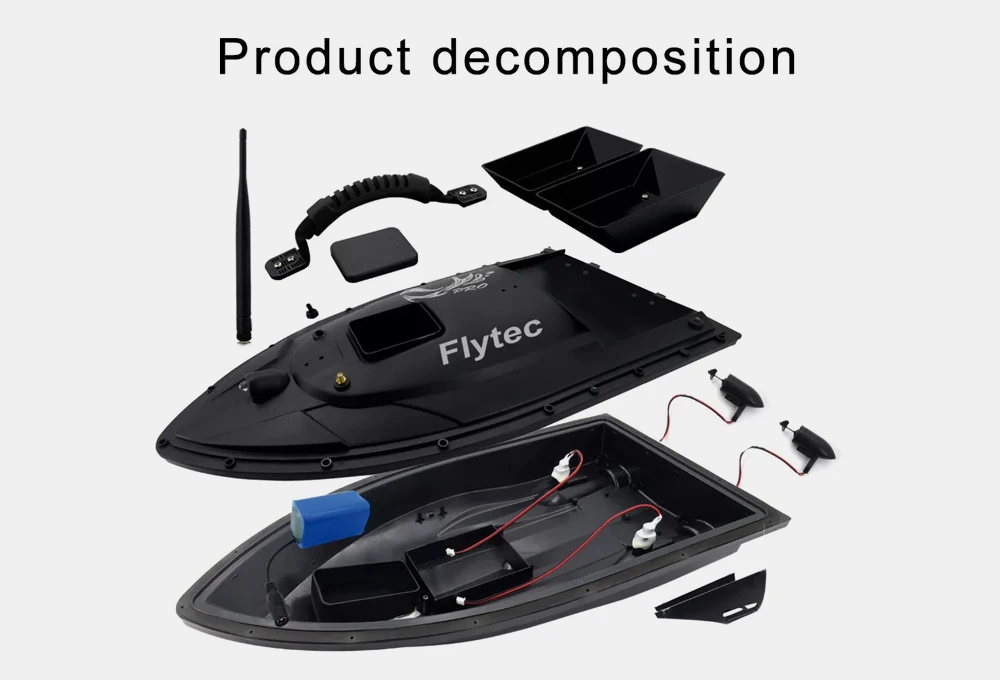 Flytec V500 лодка для доставки прикорма и оснастки рыболокатор 500 м дистанционный рыболокатор Водонепроницаемый двойной мотор ночник Рыбалка RC лодка