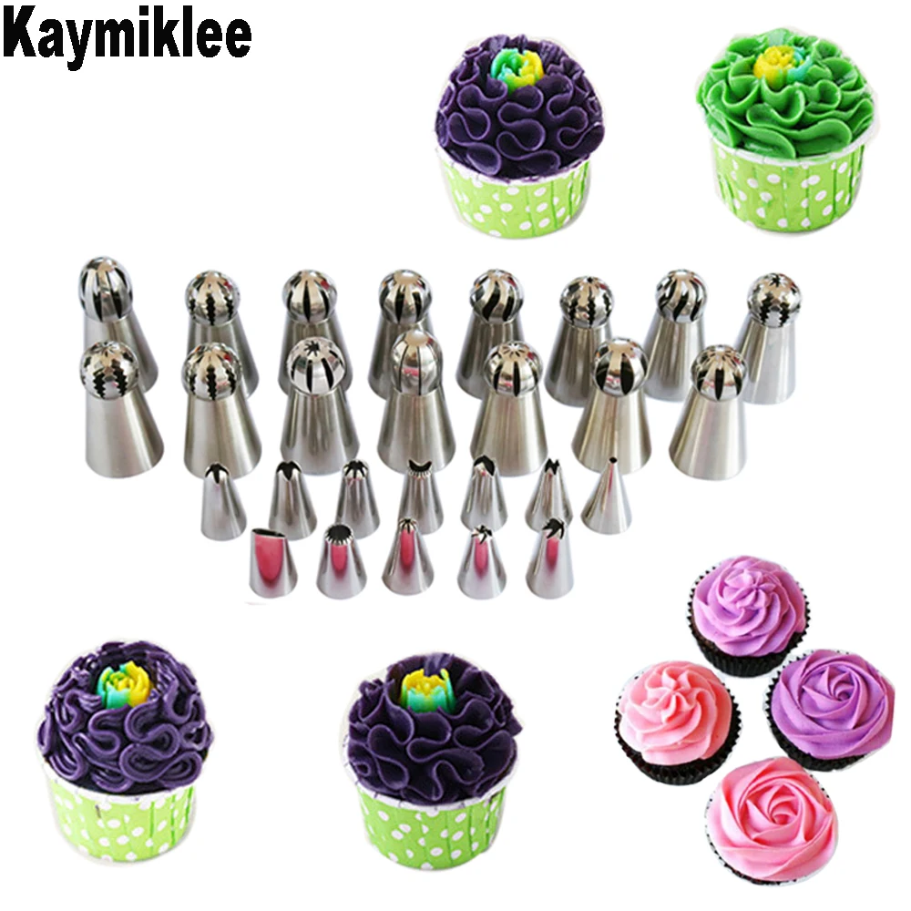 

Kaymiklee 29PCS/SET Icing Piping Nozzles Piping Pastry Decoration Tips Cake Decorating Set Pastry Tools CS125