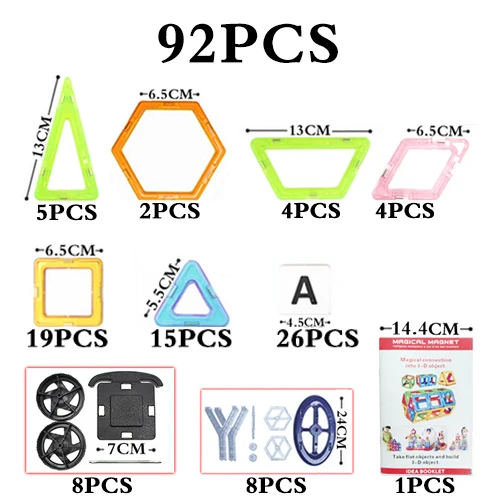 92 шт. стандартный размер магнитные строительные Конструкторы моделирование зданий игрушки кирпич дизайнер прозрачные магнитные секции игрушки для детей - Цвет: Армейский зеленый