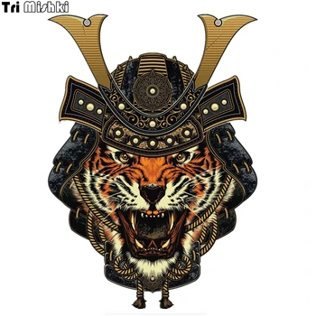 

Tri Mishki WCS109 13*18cm wild Samurai tiger car sticker funny colorful auto automobile decals