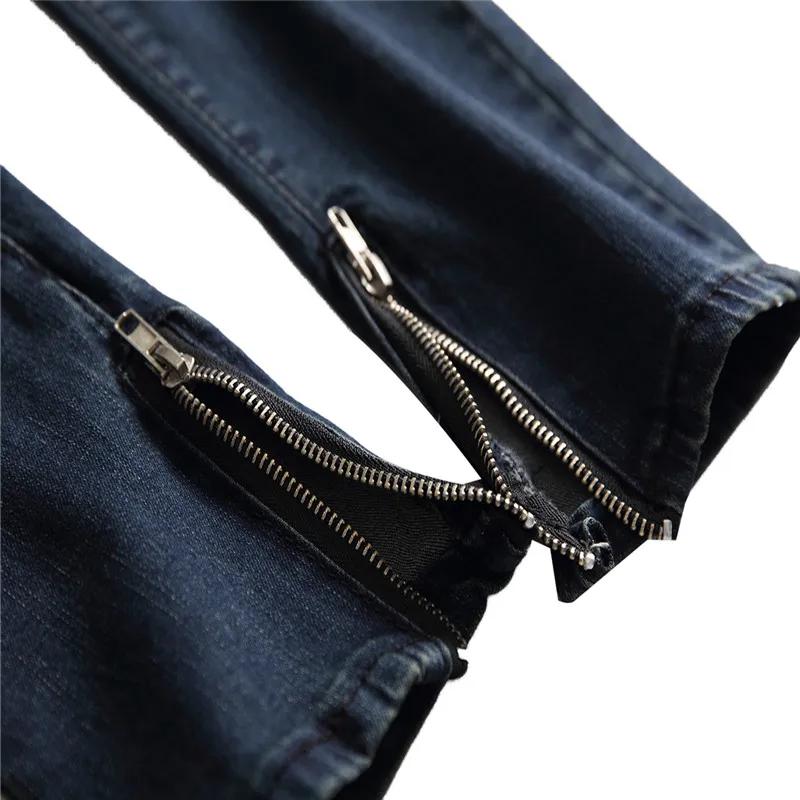 REPPUNK мужские джинсы новые узкие брюки с дырками джинсовые Эластичные Обтягивающие хлопковые качественные мужские уличная одежда в стиле хип-хоп мужские джинсовые штаны