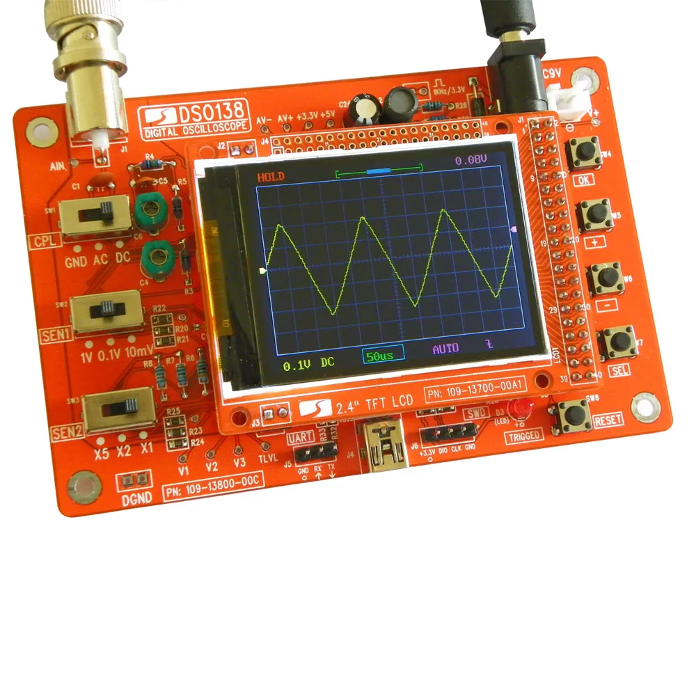 DSO138 2," цифровой осциллограф TFT DIY Kit части для изготовления osciloscopio Карманный Ручной Электронный Обучающий набор 1msp