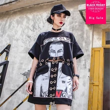 Хип-хоп женские пары, летние кольца, с принтом, свободные, большие размеры, брендовые, с абзацем, с коротким рукавом, T-ShirtL660