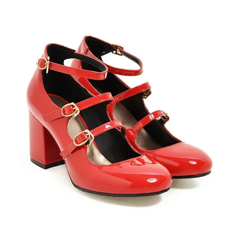 Туфли Mary Jane из лакированной кожи; женские модельные туфли-лодочки на квадратном каблуке с ремешком на щиколотке; вечерние свадебные туфли для танцев