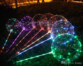 

Smooth-edged LED Balloon Luminous Latex Balloons Wedding Room Birthday Party Decoration Toys For Kids With 70cm Stick