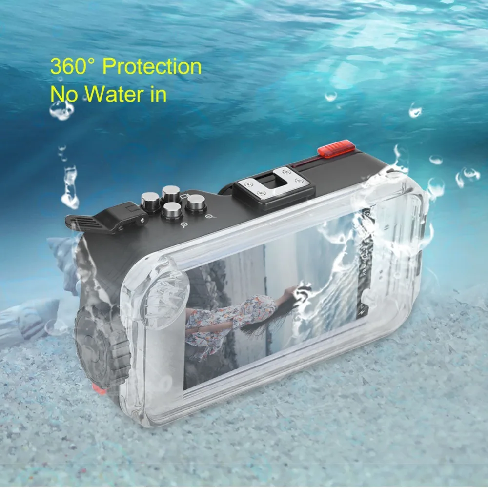 

Underwater Waterproof Phone Case Diving Phone Housing with Fisheye Lens for iPhone Android Phones Support Photo Record Videos