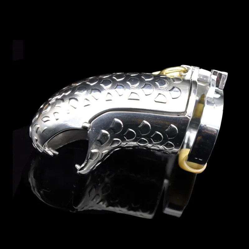 Snake Shape Stainless Steel Male Chastity Device with Anti-Shedding Ring,Cock Cage,Penis Ring,Chastity Belt,Sex Toys For Men