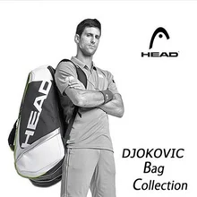 Djokovic голова Теннисная ракетка сумка 6 теннисная сумка для ракеток голова Теннисный тренажер сумка для мужчин Теннисный тренировочный Рюкзак Спорт на открытом воздухе Tenis
