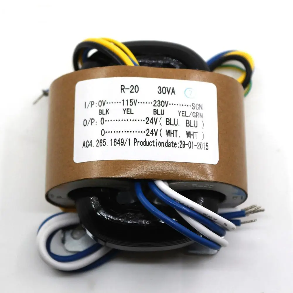 30VAHiFiAudioRCorePowerTransformer30W024V024VPureCopper