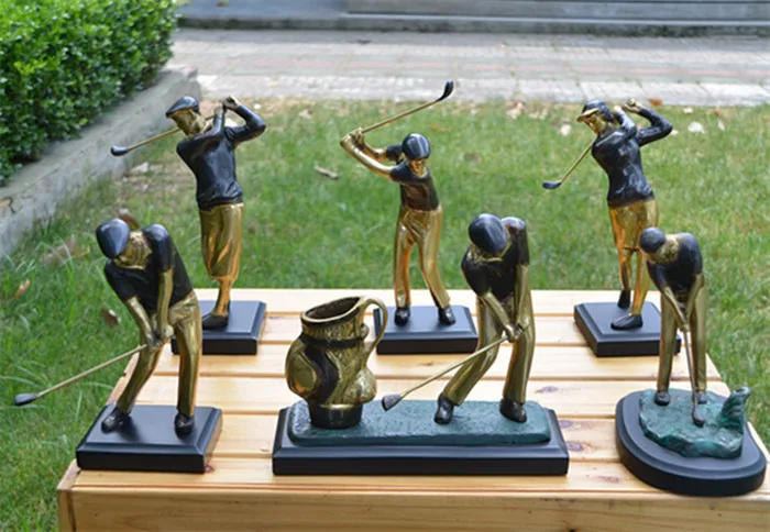 

6pcs Golf bronze figure bronze statue of a beautiful home decoration cooking buildings tools lighter wedding Decoration Brass