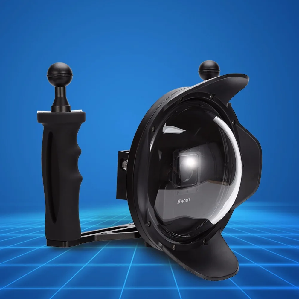 

6 inch Dome Port Fisheye Lens Cover With Handheld Stabilizer For Gopro Hero3 ,3+ Hero 4 Underwater Transparent Camera Cover Case