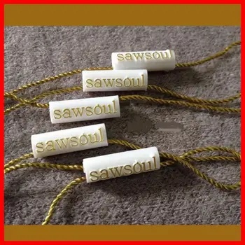 

custom printed logo seal tag, gift plastic tag,hang tag with string