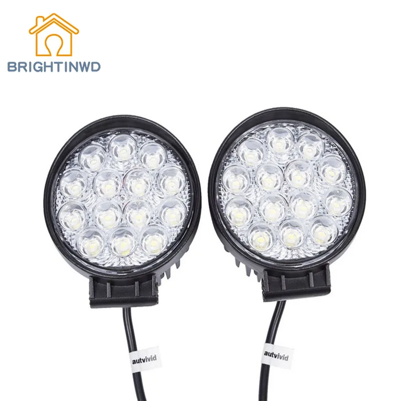 BRIGHTINWD Новый 42WLED ударопрочный водонепроницаемый круглый рабочий светильник