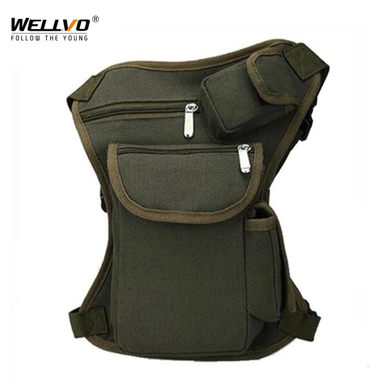 

Wellvo Military Waist Bags Men Multifunction Drop Leg Bag Men's Motorcycle Riding Pouch Canvas Molle Belt Travel Pack XA109WC