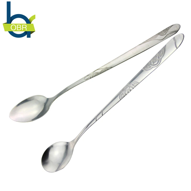 

OBR Stainless Steel Long Handle Grapefruit Spoons Saw-tooth Scrape Spoon Fruit Vegetable Tools For Baby Kids Kitchen Gadget