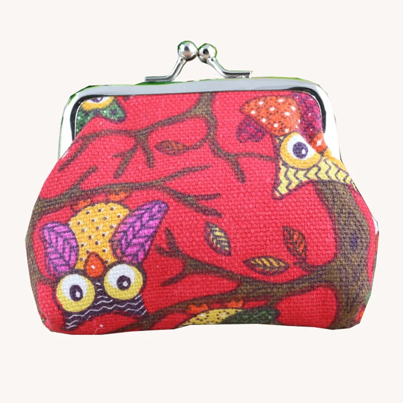 

Kids Coin Purses Girls Purse Canvas Mini Coin Purse Children Best Design Double Printing Owl Female Purses With Best Pest