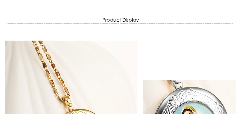 CWEEL Necklaces&Pendants Jesus Geometric Boho Long Necklace Photo Lockets Women Chain Wedding Large Bohemian Statement Necklace (1)
