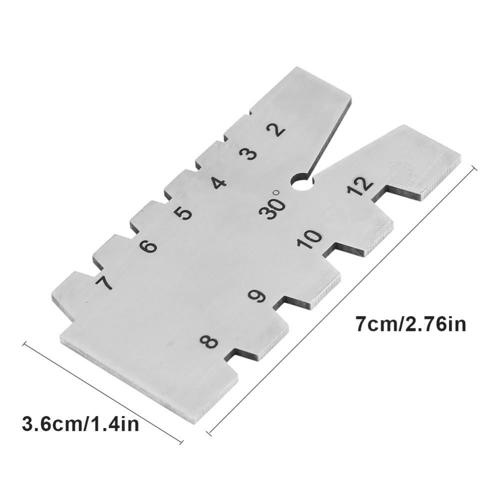 Шлифовальный инструмент для проверки резьбы 30 градусов из нержавеющей стали Металлообработка винтовой Калибр режущий плотник инструменты