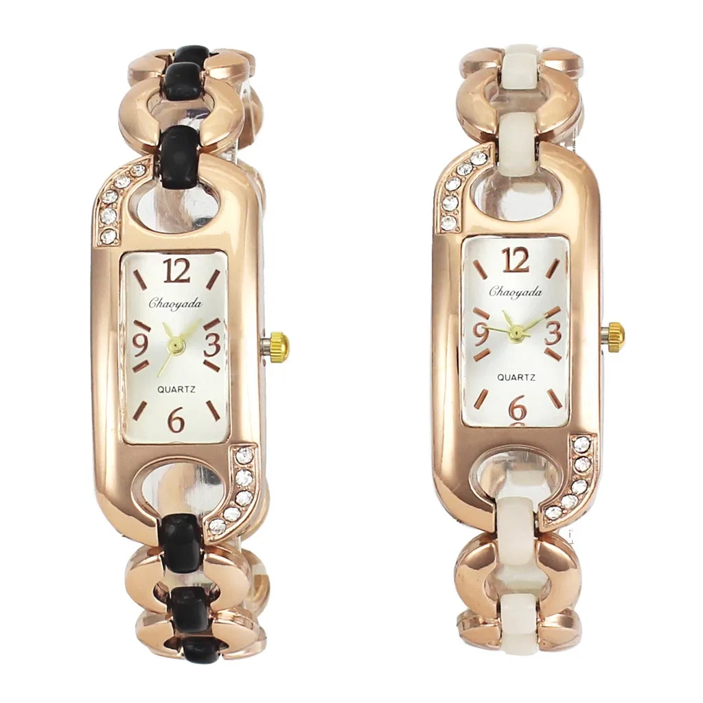 

Women Ladies Dress Charm Necklace Square Dial Steel Chain Analog Wrist Watch