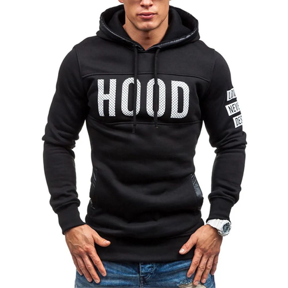 men clothes 2018 black sweatshirt Men Winter Slim Hoodie Warm Pullover Sweatshirt Hooded Coat Outwear Tops vetement homme