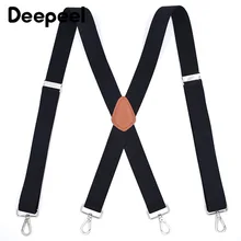 Deepeel 3,5X120 см Полиэстеровая эластичная повязка Регулируемая 4 зажим мужские подтяжки X Тип Sanp подтяжки без застежек костюм джинсы аксессуары