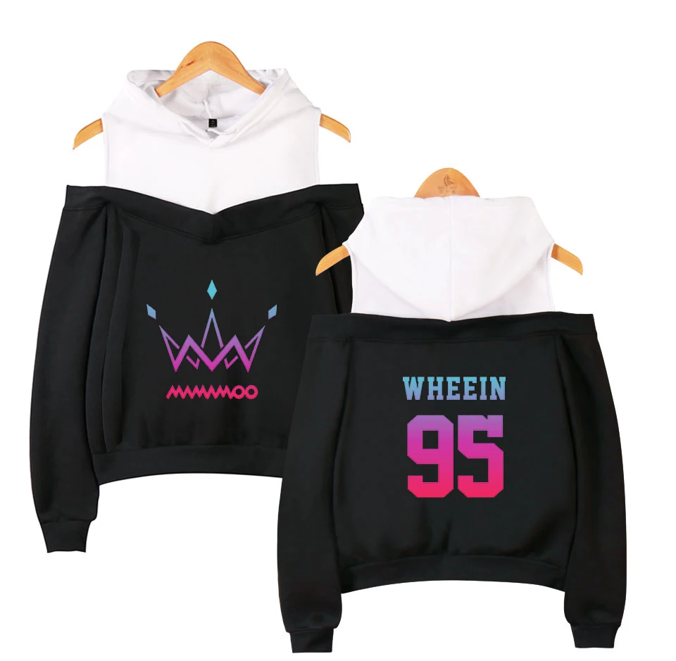 Купить New MAMAMOO print off-shoulder Hoodies Sweatshirt Hip Hop comfortable Popular Casual fashion Basic Street Women Sexy  Женская одежда | Женские худи и свитшоты (33038013324)