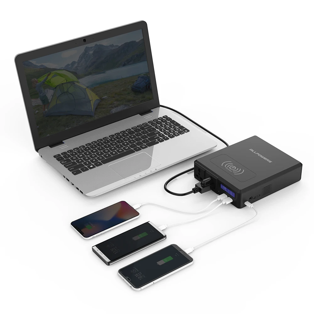 Allpower Power Bank 154W 41600mAh dos tomas de corriente alterna de 110V cargador de batería extern